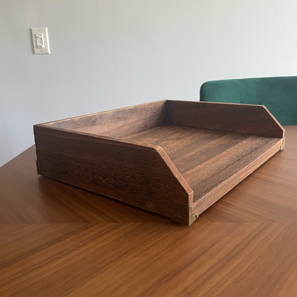 Set of wood letter trays.